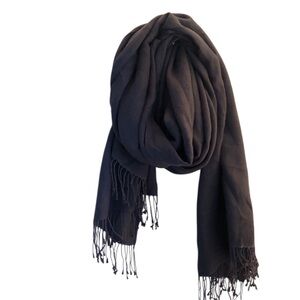 Handwoven Pashmina SIK dark grey Wrap 
32”x84”